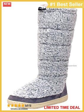 Faux Fur Tall Fluffy Slipper Boots Cozy Calf Height Indoor Outdoor